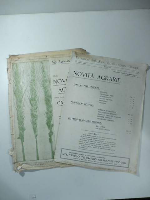 Novità agrarie. Ufficio tecnico agrario Poggi. Due riviste